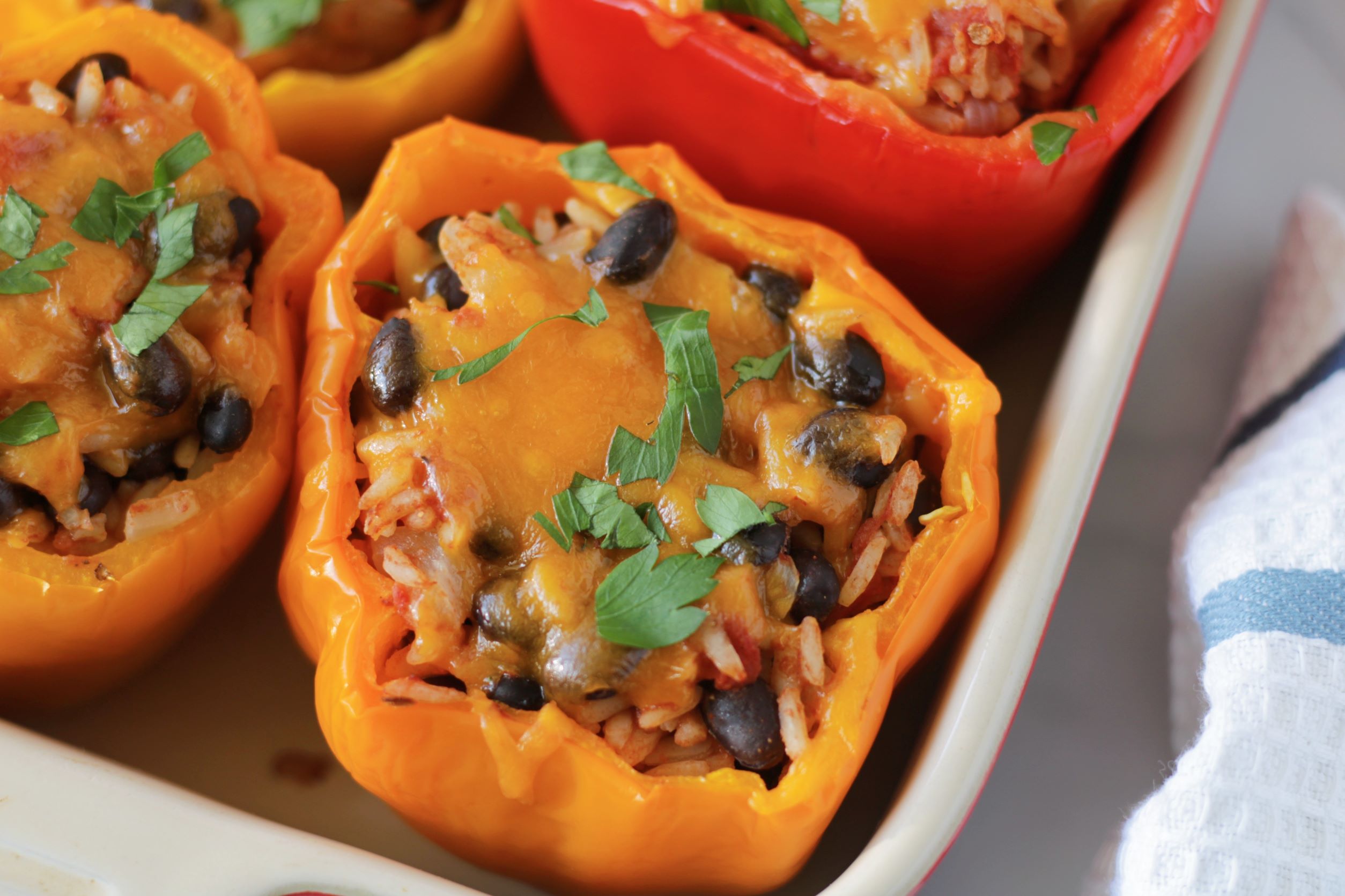Black Bean and Rice Stuffed Peppers - Ontario Bean Growers